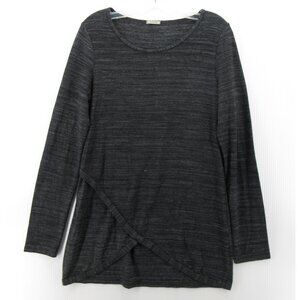 Intimissimi Sweater Small Charcoal Wrap Pullover Heathered Knit